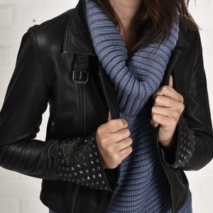 One Teaspoon Van Hart Leather Studded Jacket